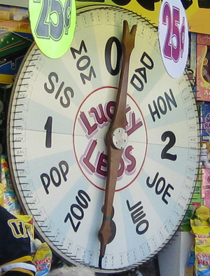 a wheel of chance from the Seaside Heights boardwalk