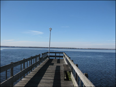 the present day dock at the old location of the barnegat bay railroad bridge