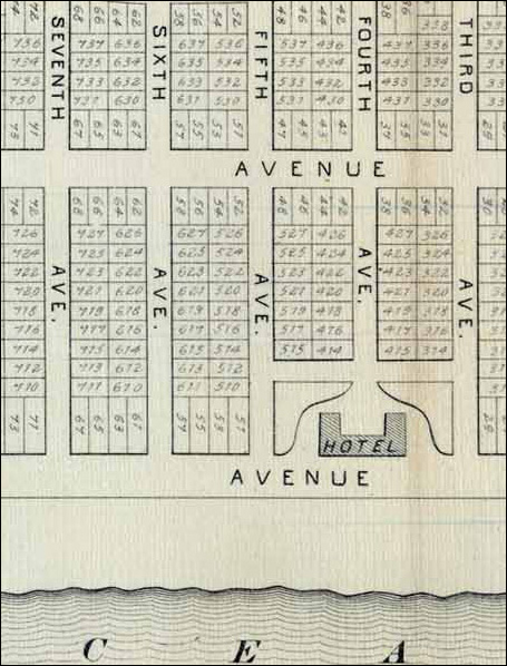 Layout of plots in Seaside Park development plat